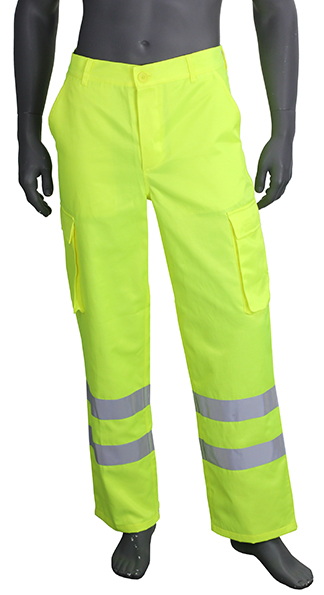 Fluo gele werkbroek conform EN20471 klasse 2